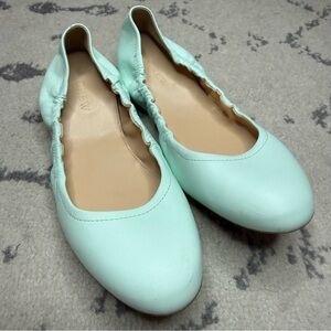 NWOT J. CREW Cece Genuine Leather Preppy Scrunch 10s Ballet Flats